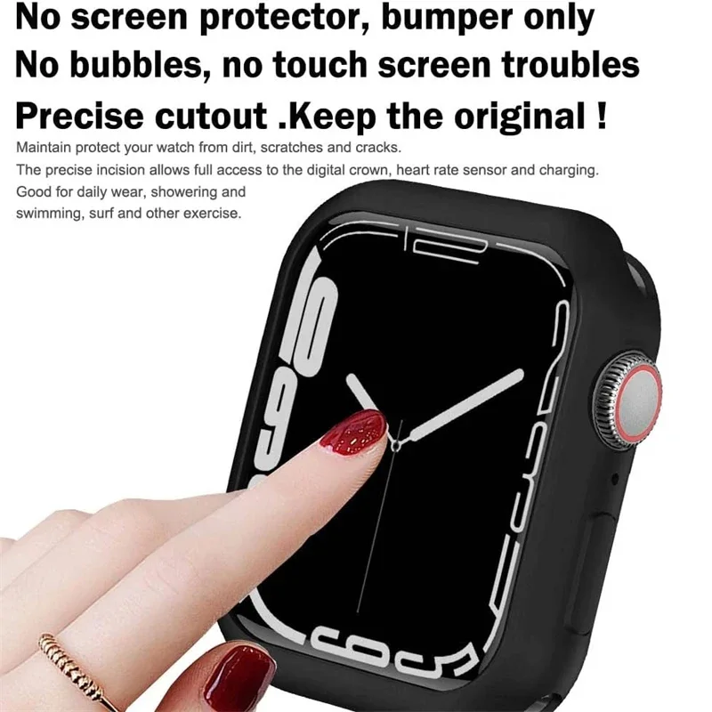 Soft Silicone Case For Apple Watch 46mm 45mm 44mm 40mm 41 49mm 38 42 mm Protector Shell Cover iWatch Series Ultra 10 9 8 7 SE 6
