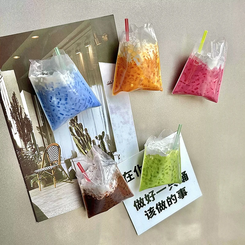 Simulated Food Magnetic Decoration Thai milk tea Home decor Miniature Thai beverage Kawaii Tyrande milk tea Fridge Magnets Gift