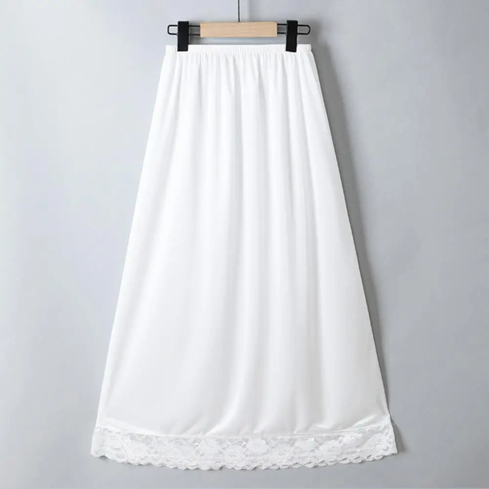 Lace Anti-exposure Skirt Elegant Lace Trimmed Women's Skirt Extender for A-line Dresses Knee Length Petticoat Slip for Casual