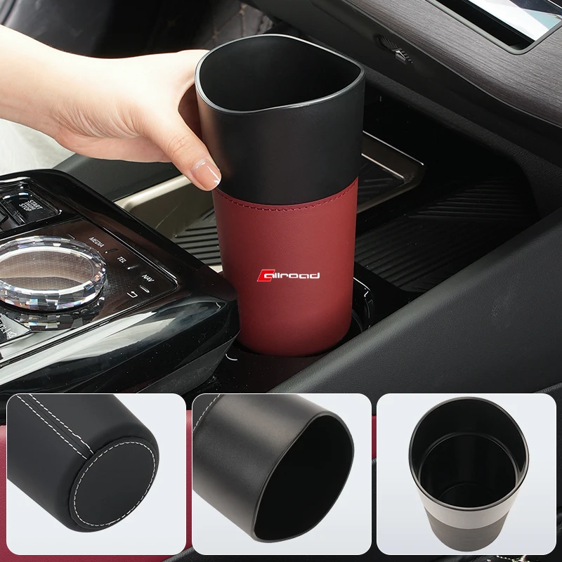 Car Cup Sink Trash Can Center Console Storage Accessory For Audi Ailroad TT A3 A4 A6 A5 Q5 A1 Q7 Q3 A8 Q2 A7 Q8 RS5 RS6 RS7 S7