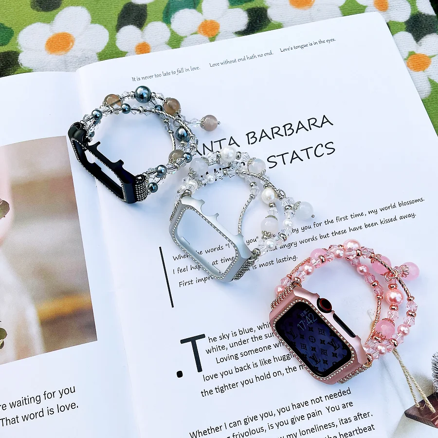 مجوهرات حزام الماس الحال بالنسبة لساعة أبل 6 5 4 SE 44 مللي متر 40 مللي متر السيدات موضة ساعة ذكية معصمه ل iwatch 3 2 42 مللي متر 38 مللي متر الفرقة