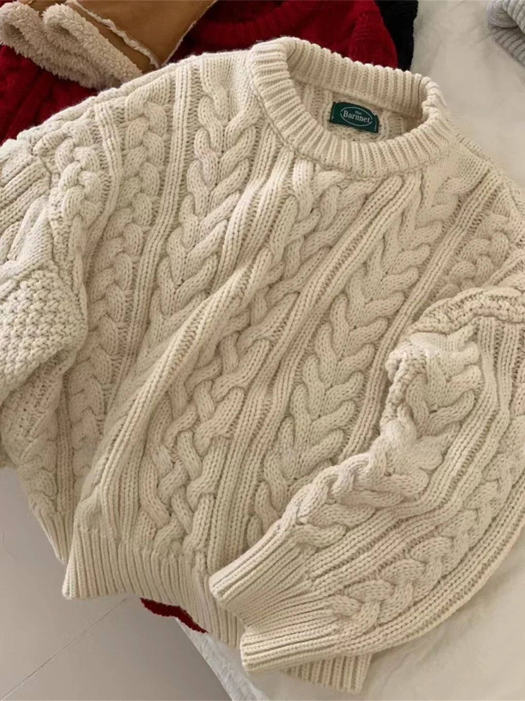 

Корейский круглый женский вязаный свитер Ne Thiened, свободный модный возрастной зимний топ, модный пуловер на голову