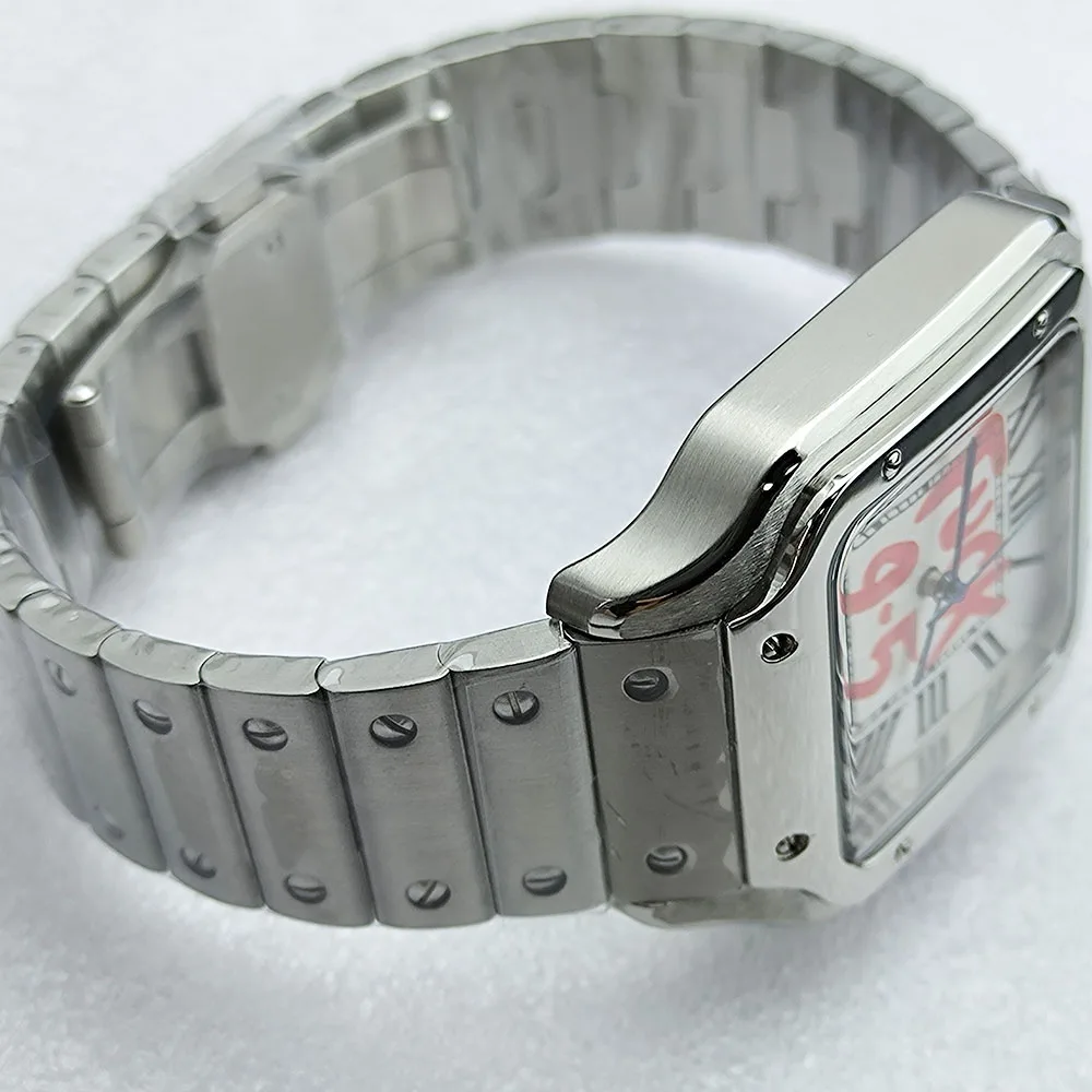 New NH35 F.9.5 dial men's watch Roman square dial 38MM stainless steel men's watch Sandus NH35 movement
