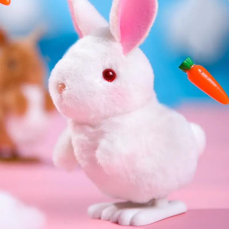 Lapin Sauteur en Peluche pour Enfants, Jouet à Remonter, Mignon, Mécanisme Mécanique, Pâques