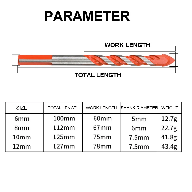 3-12mm Diamond Multifunction Triangle Drill Bits Set Ceramic Wall Tile Marble Glass Punching Hole Saw Wood Drilling Electric Dri