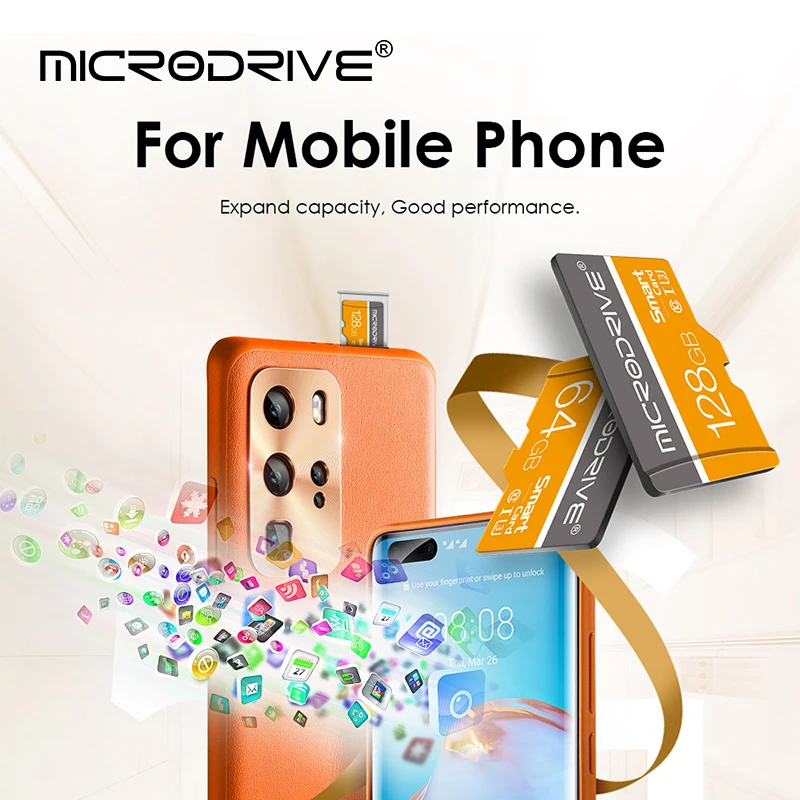 Micro TF/SD Card 128GB Class 10 16GB 32GB 64GB 256GB สําหรับกล้องโทรศัพท์ Mini TF Card