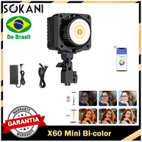 Sokani X60 Mini Portable LED Video Light Bi-Color COB Photographic Studio Light 2500K-9800K for TikTok Youtube Video Livestreami