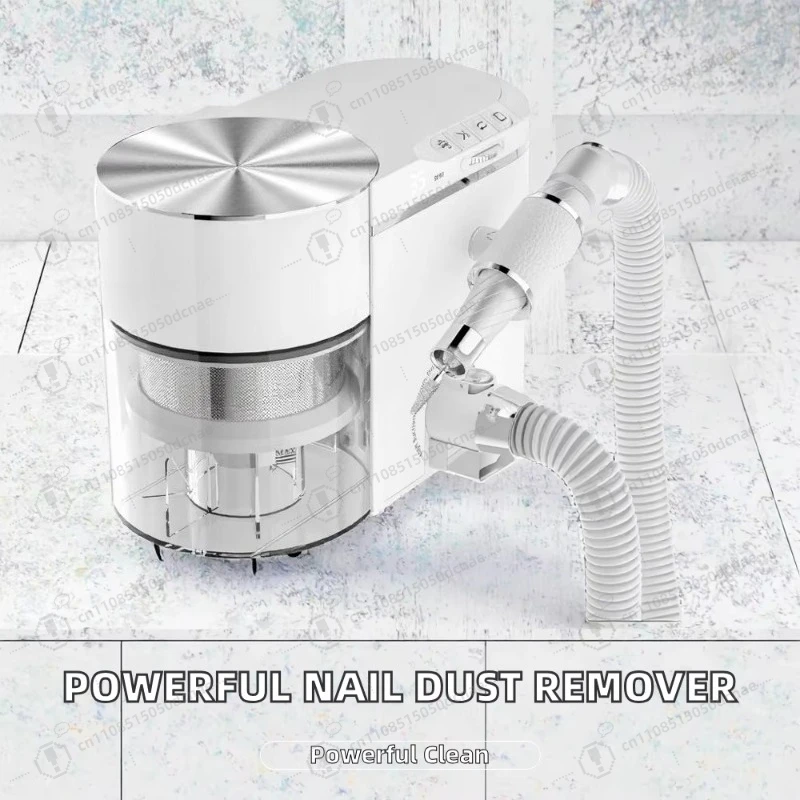 High Power Nail Dust Collector with Removable Filter, Plastic Turbine Strong Suction, Professional Salon Manicure Nail Gel Tool