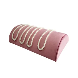 New Velvet Jewelry Organizer Cloth Window Necklace Pendant Jewelry Display Stand Quality Semicircle Bracelet Storage Plate
