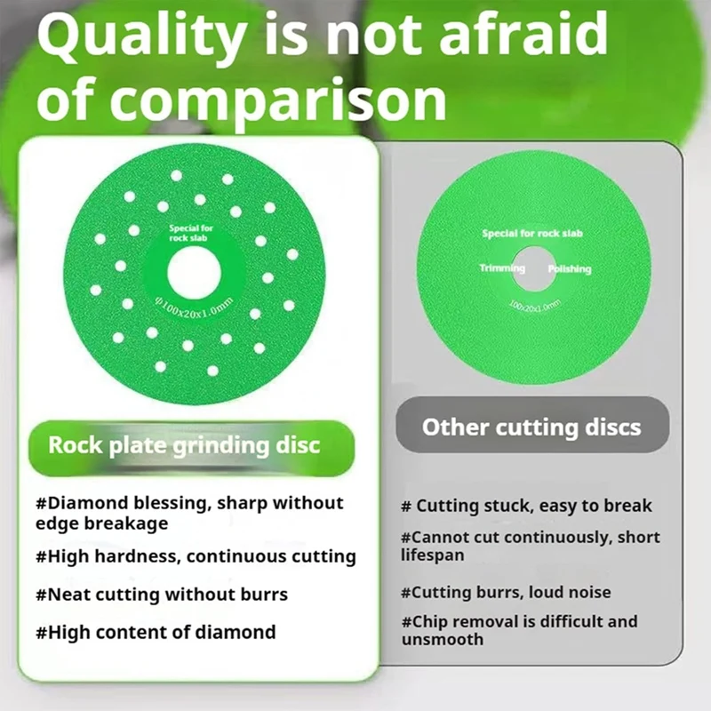 Hojas de sierra biseladas de diamante LICE-3PC para cortar y moler azulejos y mármol, disco de corte de vidrio de 4 pulgadas de 1Mm, para amoladoras angulares