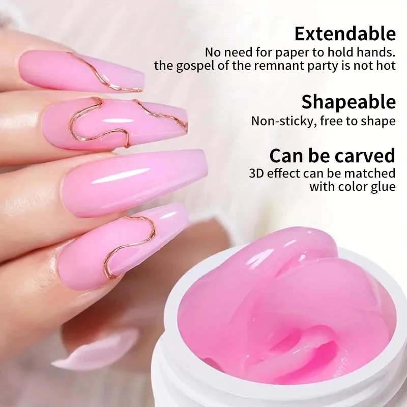 

DOULINGDAI 3D Nail Gel Kit, Gel Nail Art 3D Sculpting Gel for Chrome Powder for Nails and Rhinestones for DIY at Home & Salon, 9g No Wipe Needed Art Design Gifts for Women.