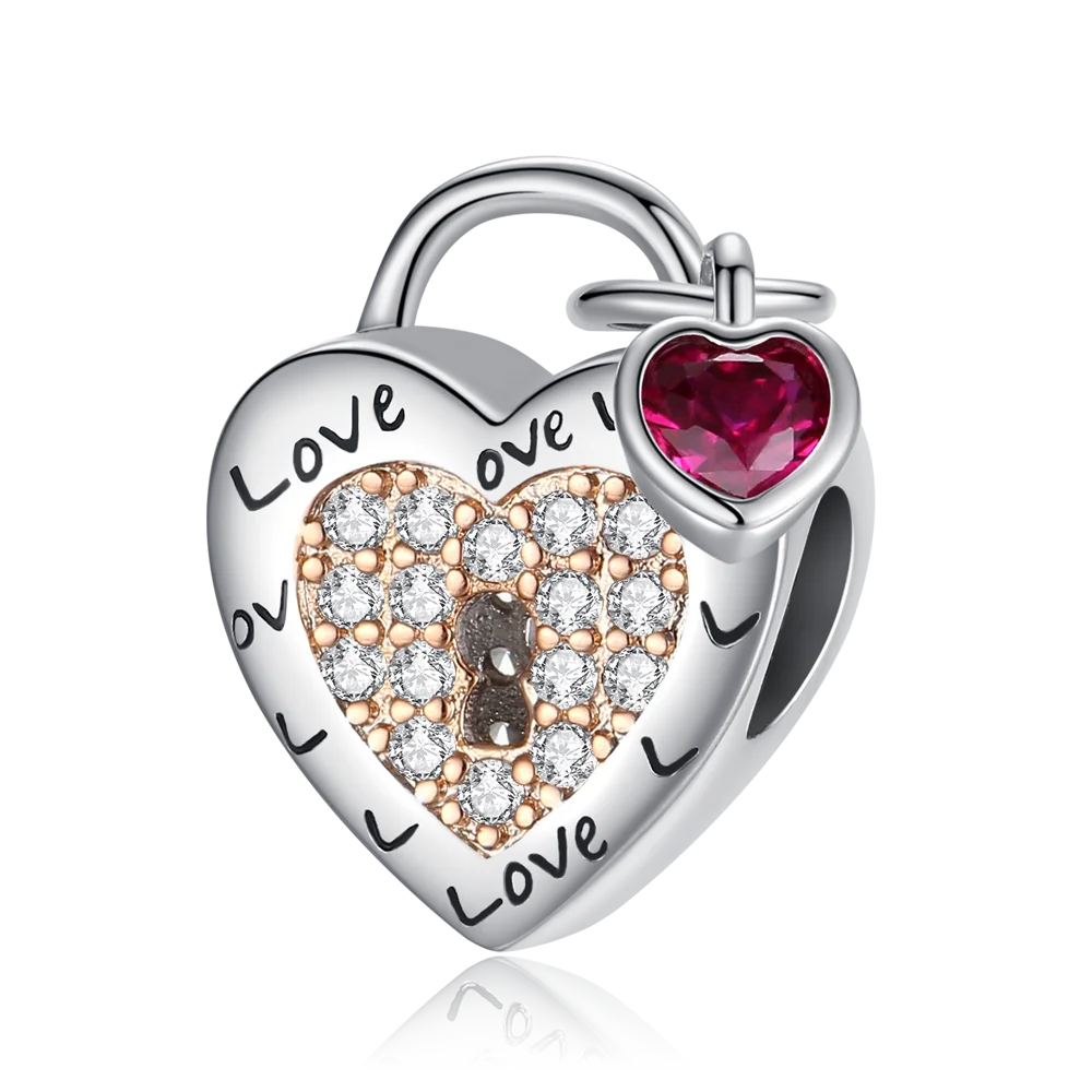 925 sterling silver heart-shaped lock necklace suitable for original bracelets, necklaces, men's and women's DIY jewelry gifts