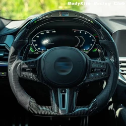 LED Shift Lights Carbon Fiber Steering Wheel For BMW M3 G80 M4 G82 M5 F90 M8 X3M X4M X5M X6M F97 F98 F95 F96 G20 G30 G22 G01 G02