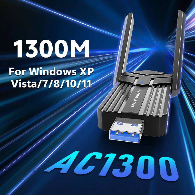 Wireless USB 1300Mbps WiFi Adapter Dual Band 2.4G 5GHz USB 3.0 WIFI USB Adapter 802.11ac Network With Antenna For Desktop Laptop