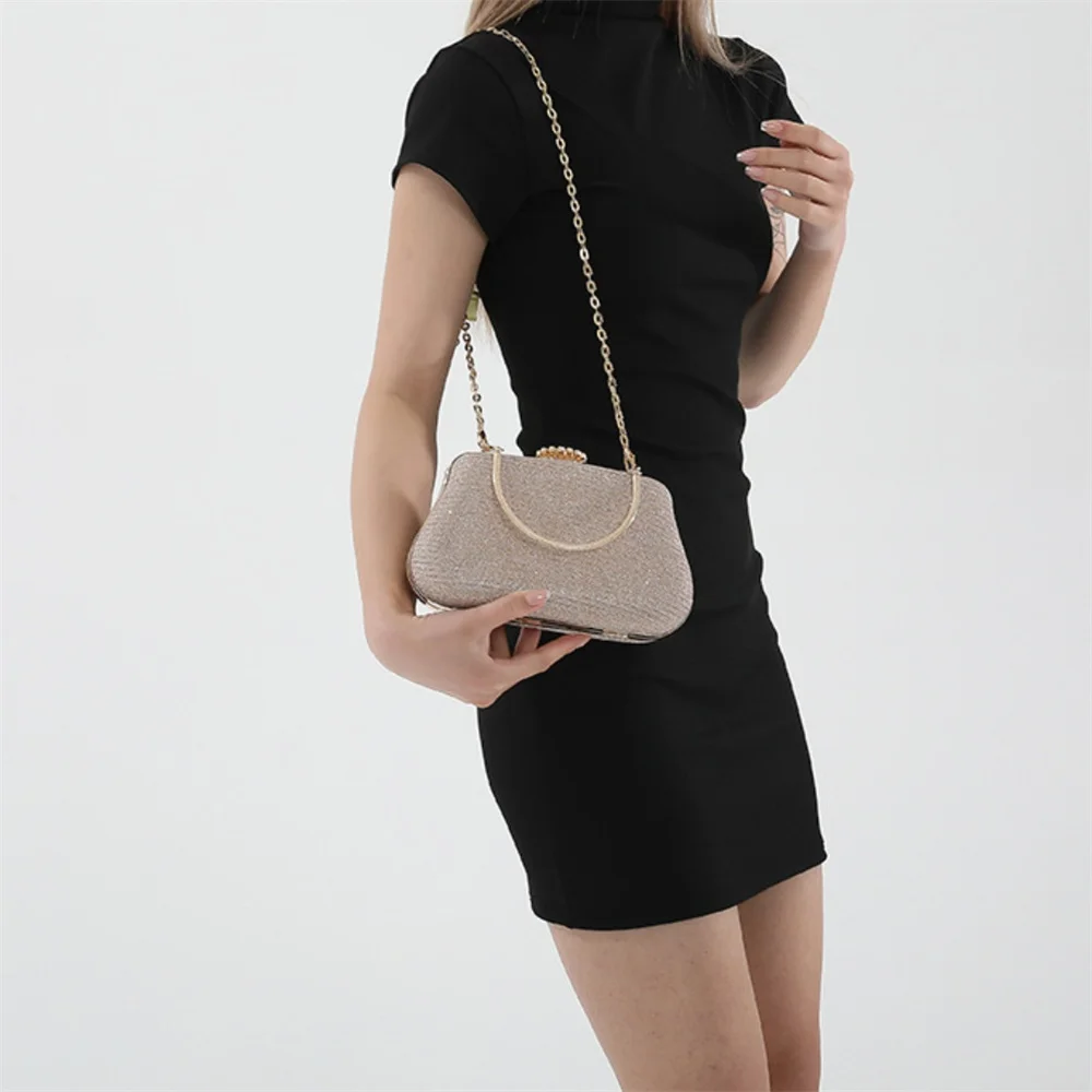 Bolso de noche elegante para mujer, cadena de moda de hombro con bandolera, bolso de cena con diamantes de imitación, bolso brillante para fiesta para niña, nuevo