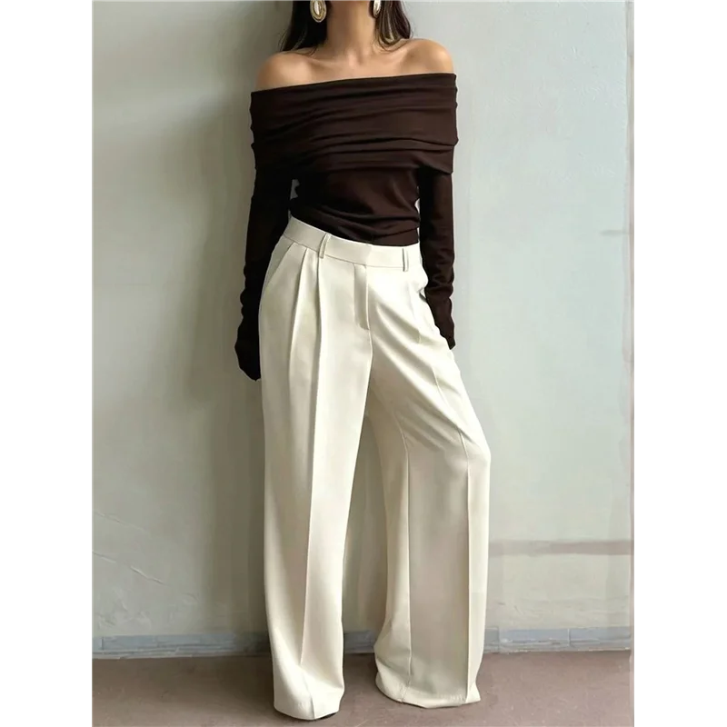 

ASDS-Women's Off The Shoulder Long Sleeve Bodysuit Slimming Body Suit Tops Sheer Mesh Ruched Outfits