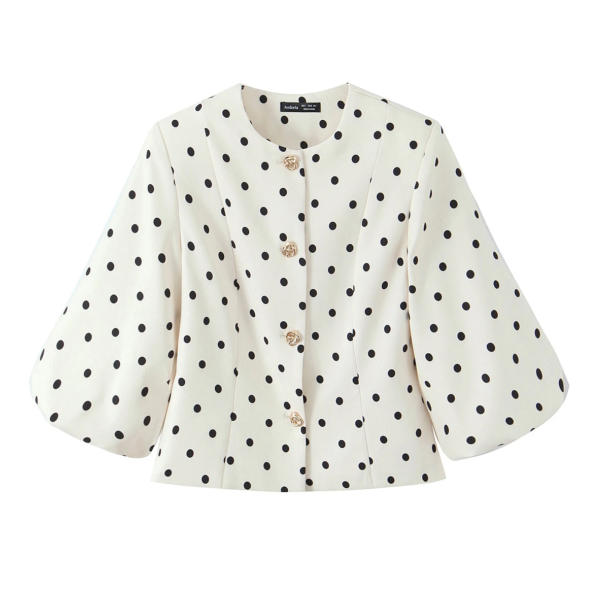 Women's Summer New Fashion Commuting Storm Point Irregular Buckle Sleeve Round Neck Suit Coat