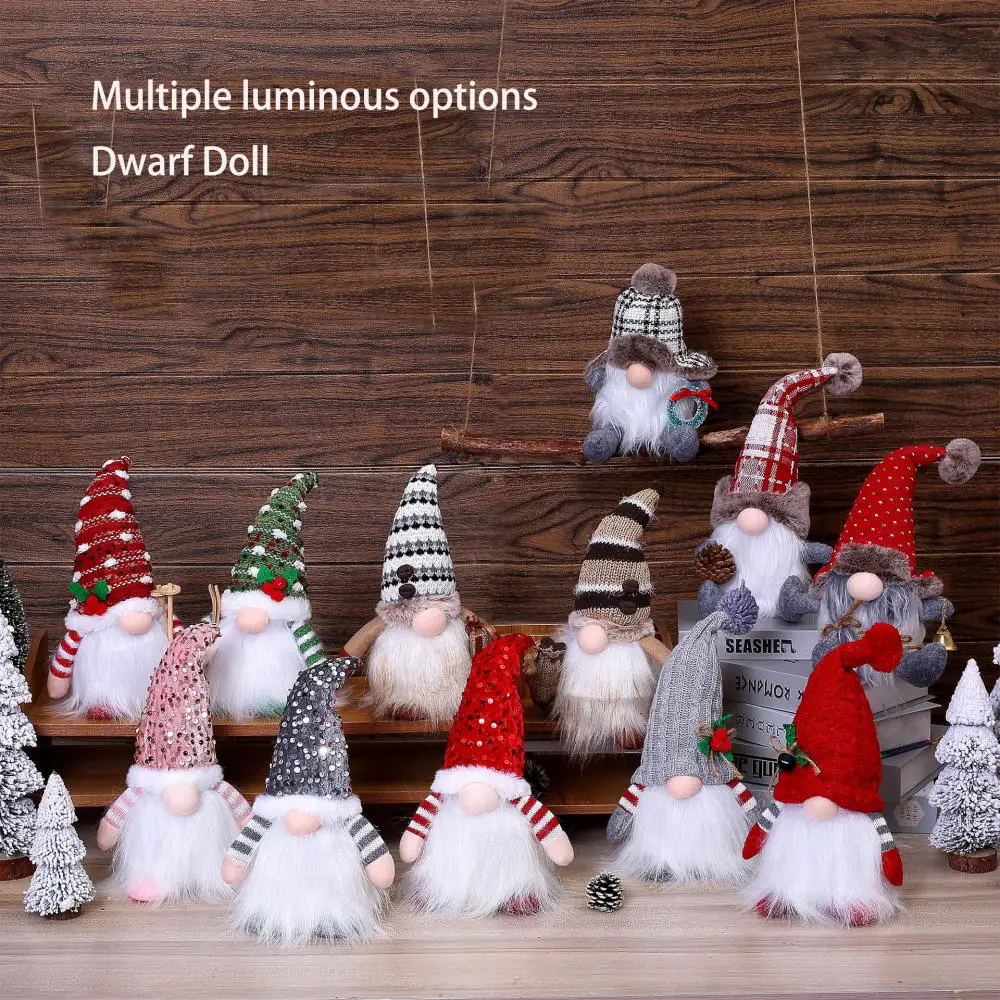 

New Christmas Decorations, High End Christmas Gnome Dolls With Lights, Rudolf Christmas Gift Ornaments
