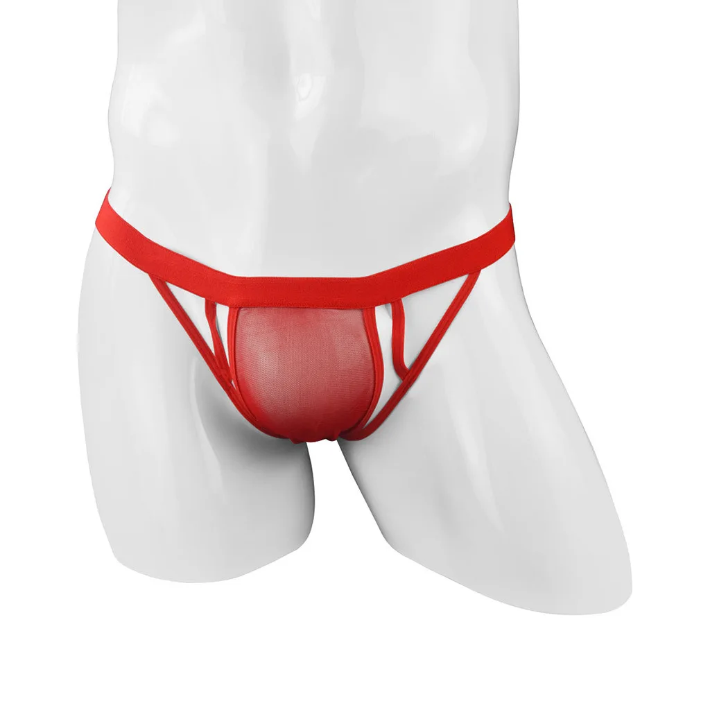 Men's Hot Under Wears Sexy Panties Transparent Muscle Men Mesh Thong Fashion Breathable G-String T-Pants