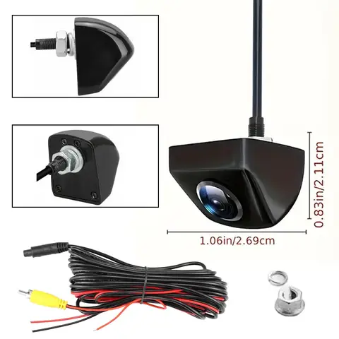 Universal AHD CVBS 170° Fisheye Car Rearview Camera, HD Night Vision Waterproof Reverse Backup Lens with Korean-Style Screw