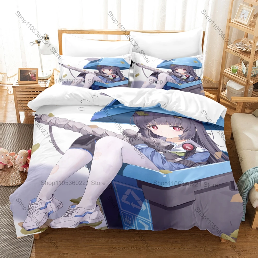 Cool Muted Pale Pastel Generic Teen Campus Maiden Line Art 3Pcs Bedding Set Duvet Cover & Pillowcases Neutral Soft Home Textile
