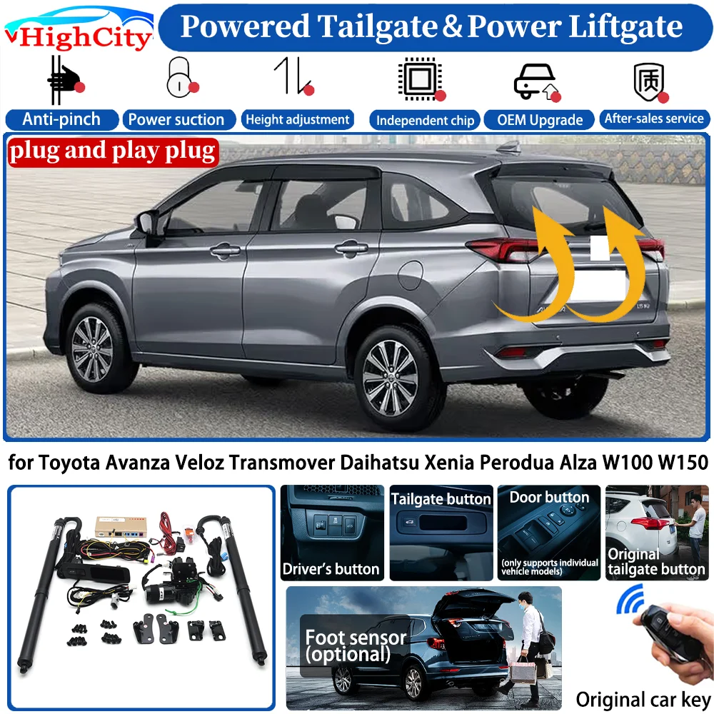 for Toyota Avanza Veloz Transmover Daihatsu Xenia Perodua Alza W100 W150 Powered Tailgate Power Liftgate Intelligent Trunk Lift