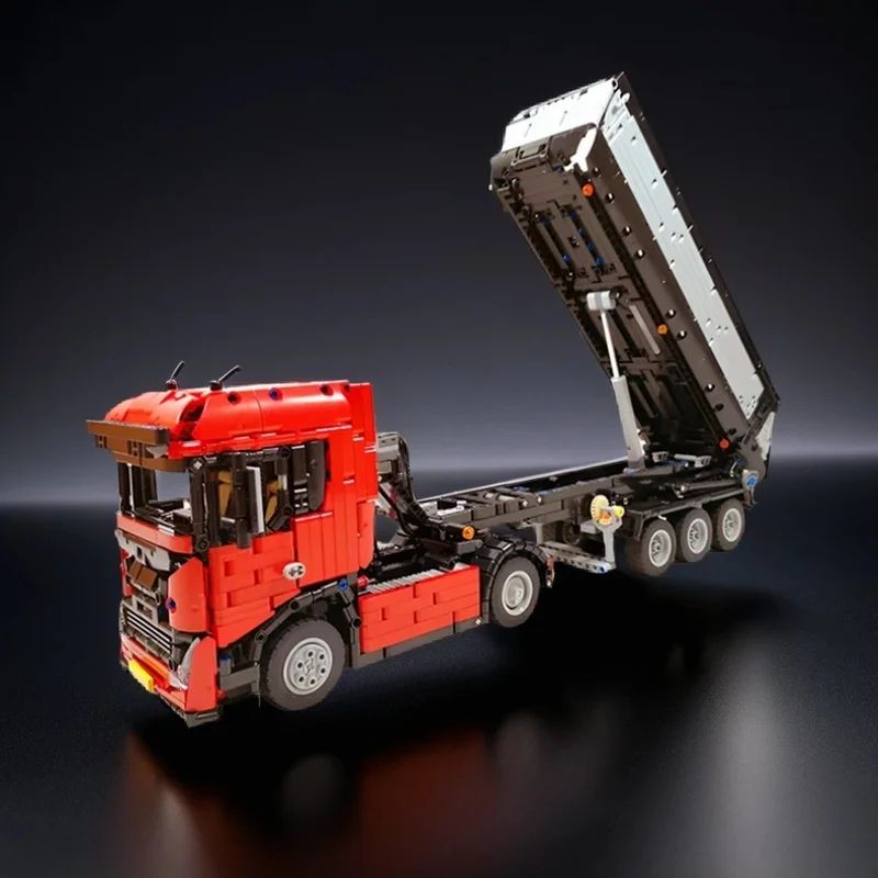 2548pcs MOC European Truck Dump Trailer Technical Model Building Blocks Construction Collection DIY Creative Education Craft 3D