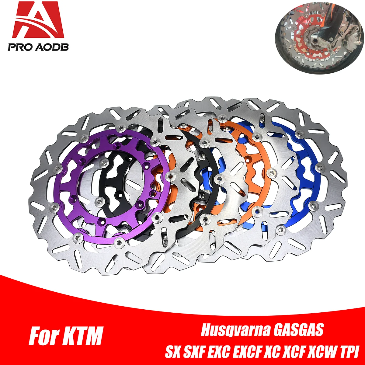 Disc Brake Mounting Bracket, Motorcycle 320mm Brake Adapter Front  Caliper For KTM XCF XCW SXF EXCF Husqvarna FE TE FC TC TX FX