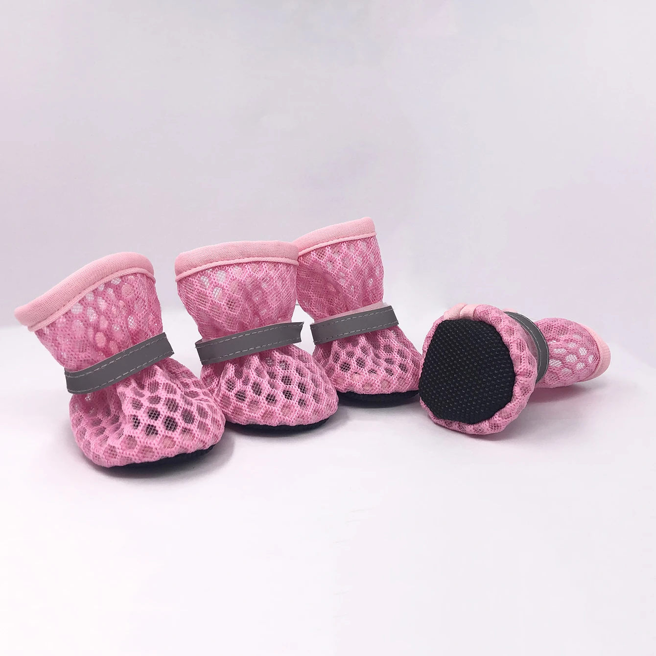 4pcs/set Dog Shoes For Small Medium Dogs Cats Non-slip Mesh Breathable Puppy Reflective Boots Pet Chihuahua Yorkshire Pug Shoes