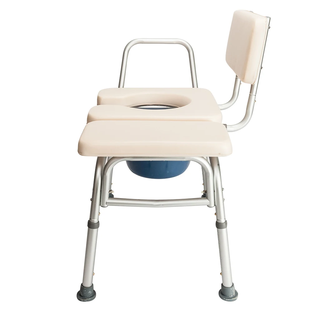 2-in-1 Multifunctional Commode Chair Bath Chair 6 Levels Adjustable For Elder Disabled People Pregnant