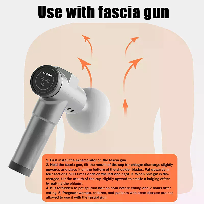 /ACR/Myofascial Sputum Expectorator Device Clapper with Silicone Cup Fascia Compatibility for Efficient Release and Relaxation