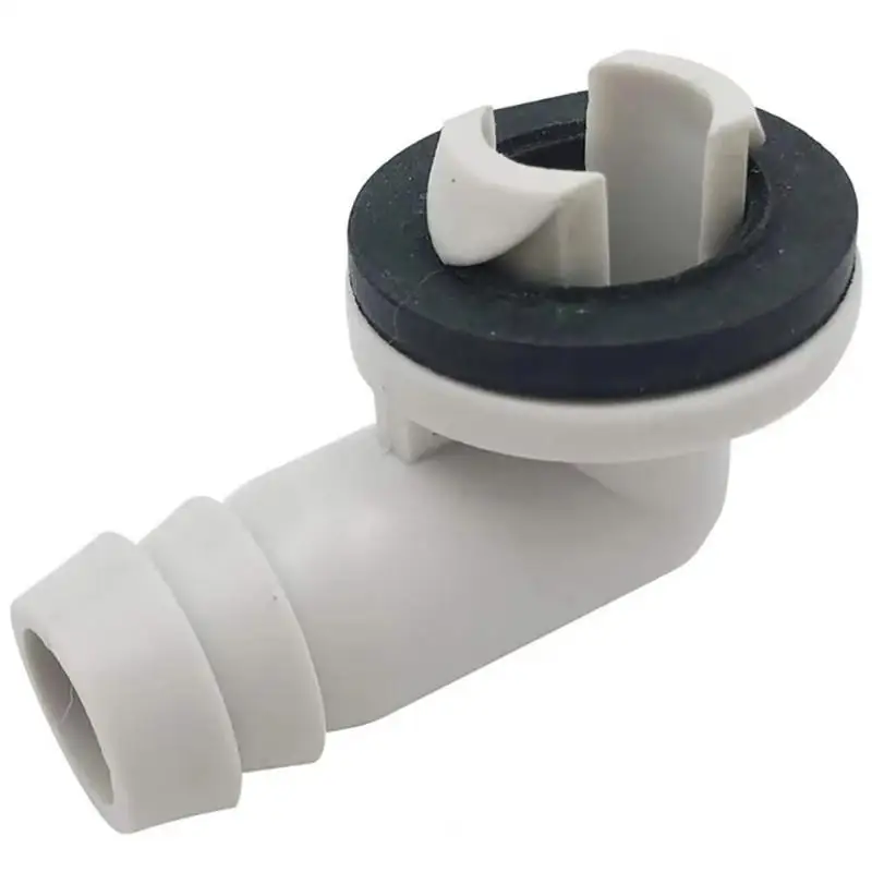 【BA】1pc Air Conditioner Drain Connector AC Drain Hose Plastic Elbow Rubber Ring Kit Anti-defomed 1.5cm Diameter Connector