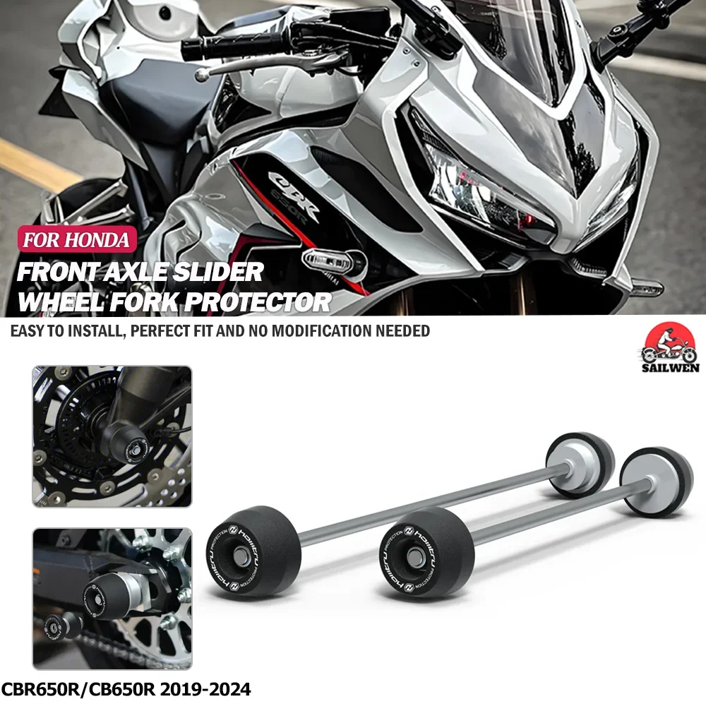 

For Honda CBR650R 2019-2024 CB650R 2019-2024 Front Rear wheel Spindle Crash Protection