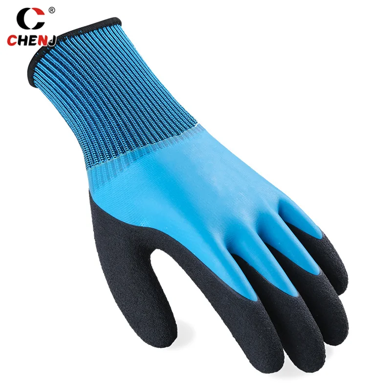 1 Pair Of Waterproof Gloves Water Grip Hanwoo Gloves Latex Full Coating Anti-skid Plain Wash Car Wash Garden Prevention Oil