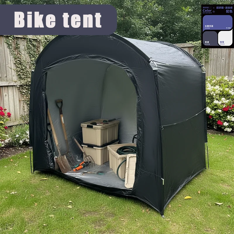 Portable Outdoor Bike Shelter Storage Tent with Carry Bag - Thickened Oxford Fabric Aluminum Alloy Frame Cycling Gear Protection