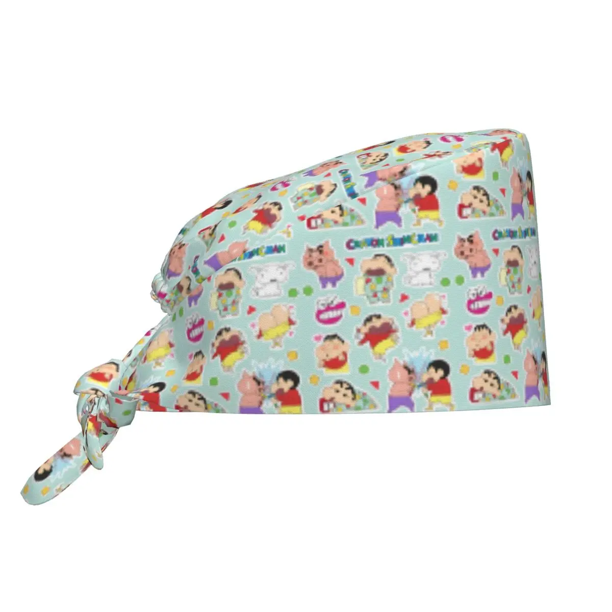 Crayons S-Shinchans Atmungsaktive Arbeitsmütze für Pflegepersonal, chirurgische OP-Hauben, Unisex-Pflegehauben, lustige Anime-Print-Arbeitsmützen