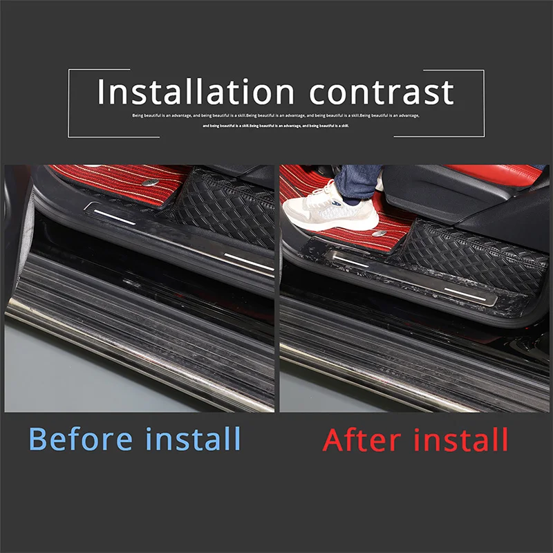 For Mercedes Benz G Class W464 G63 G500 2019-2025 Real Carbon Fiber Car Inner Door Sills Scuff Plate Guard Threshold Strip Plate