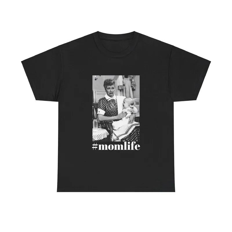 Lucy Ball Mom Life Funny T-Shirt, Unisex Tee ,Graphic Short Sleeve Crew Neck Cotton T-Shirt, Cotton Shirt, Humorous Graphic Top, Family Gift Idea