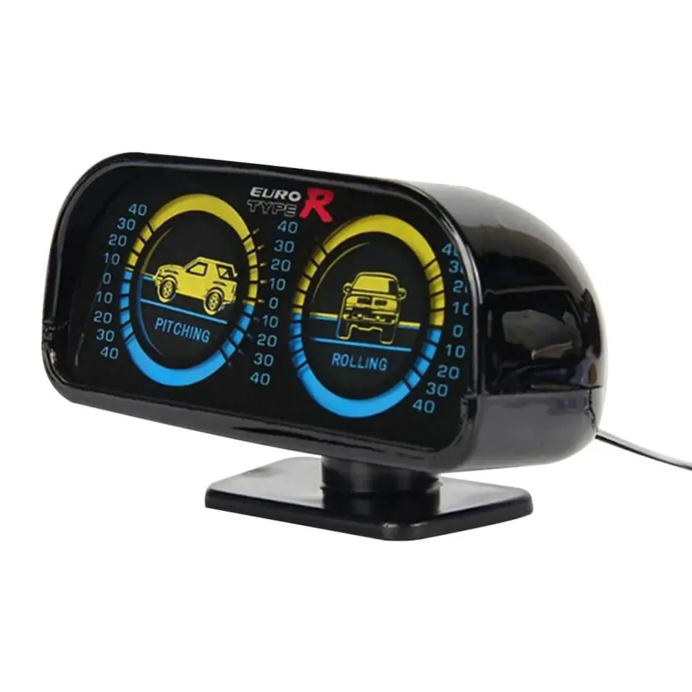 

12V Car Level Tilt Gauge Digital Display with LED Light Car Slope Meter 360 Degree Adjustable Base Accurate Measurement
