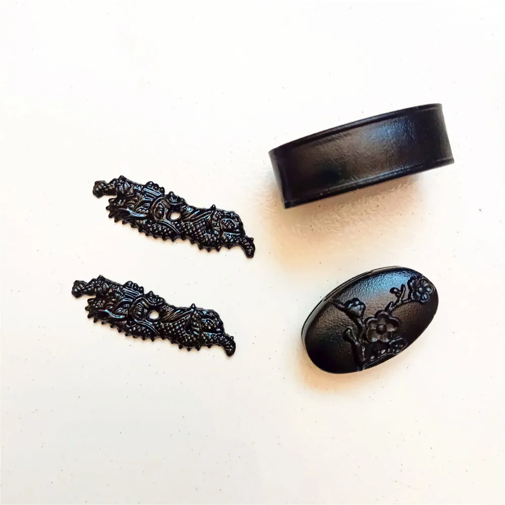 Steel Iron Fuchi Kashira For Japanese Tachi Katana Wakizashi Sword Fittings