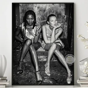 Vintage Sexy Supermodel Kate Moos Poster, Rauchen von Leinwand Malerei, Druckwandkunst, Frauenmode, Bildraumdekoration 12 Hauptverkäufe sexy Bild - №2