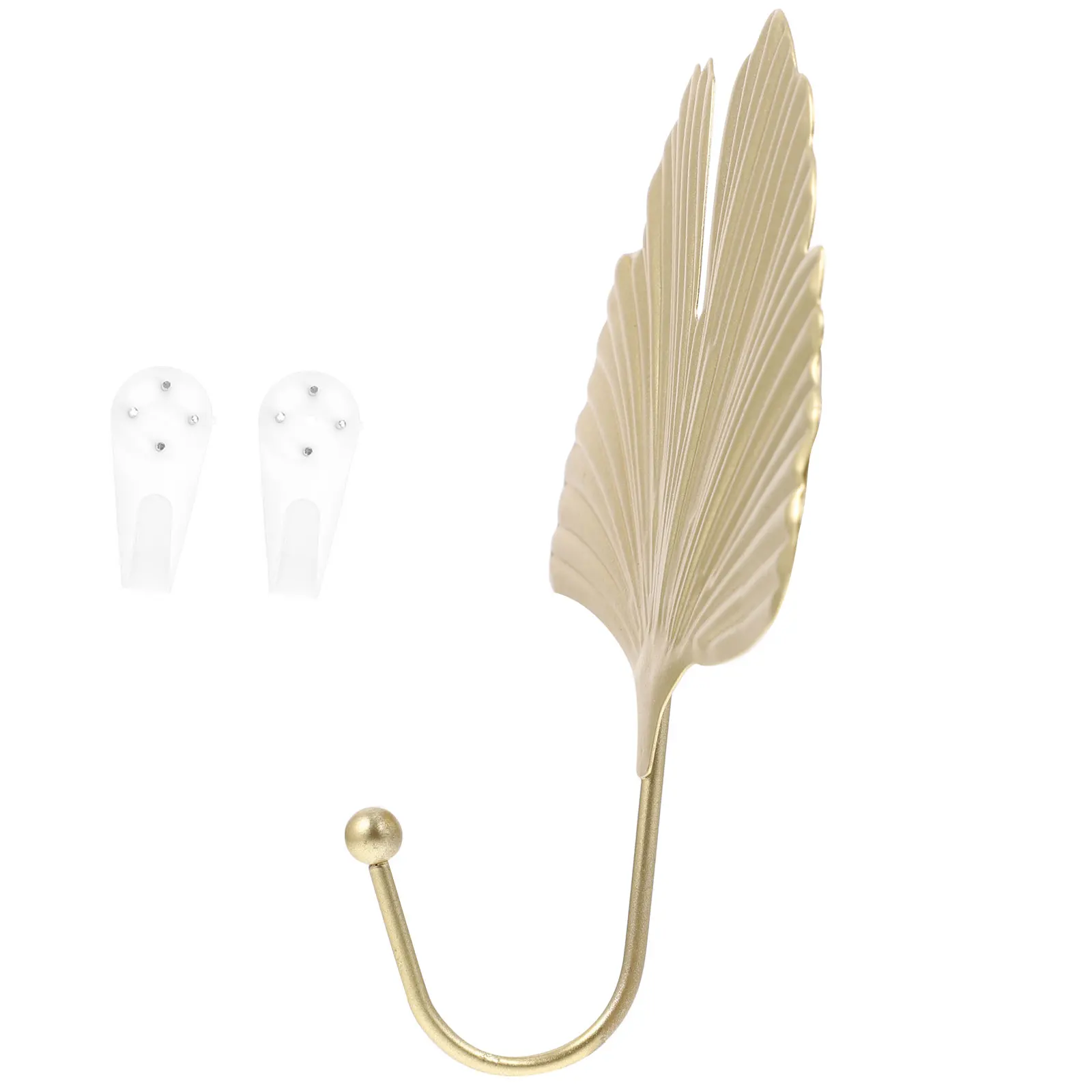 

1 шт., железный прочный крючок в форме скандинавского листа для ванной комнаты, спальни, кухни, декор стен, домашний крючок, свежий стиль, настенное украшение, золотое