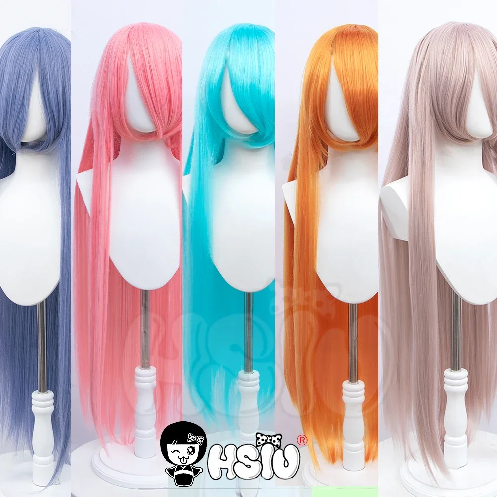 Special Offer Cosplay Wig Long Fiber synthetic wig「HSIU」Anime Party wigs 44 color 100cm Colourful  wig+Free wig cap image 2