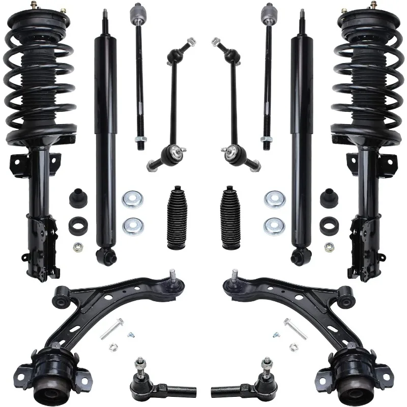 

Front End 14pc Suspension Kit for 05-10 Ford Mustang 2005 2006 2007 2008 2009 2010, 2 Struts 2 Rear Shock Absorbers 2 Lower