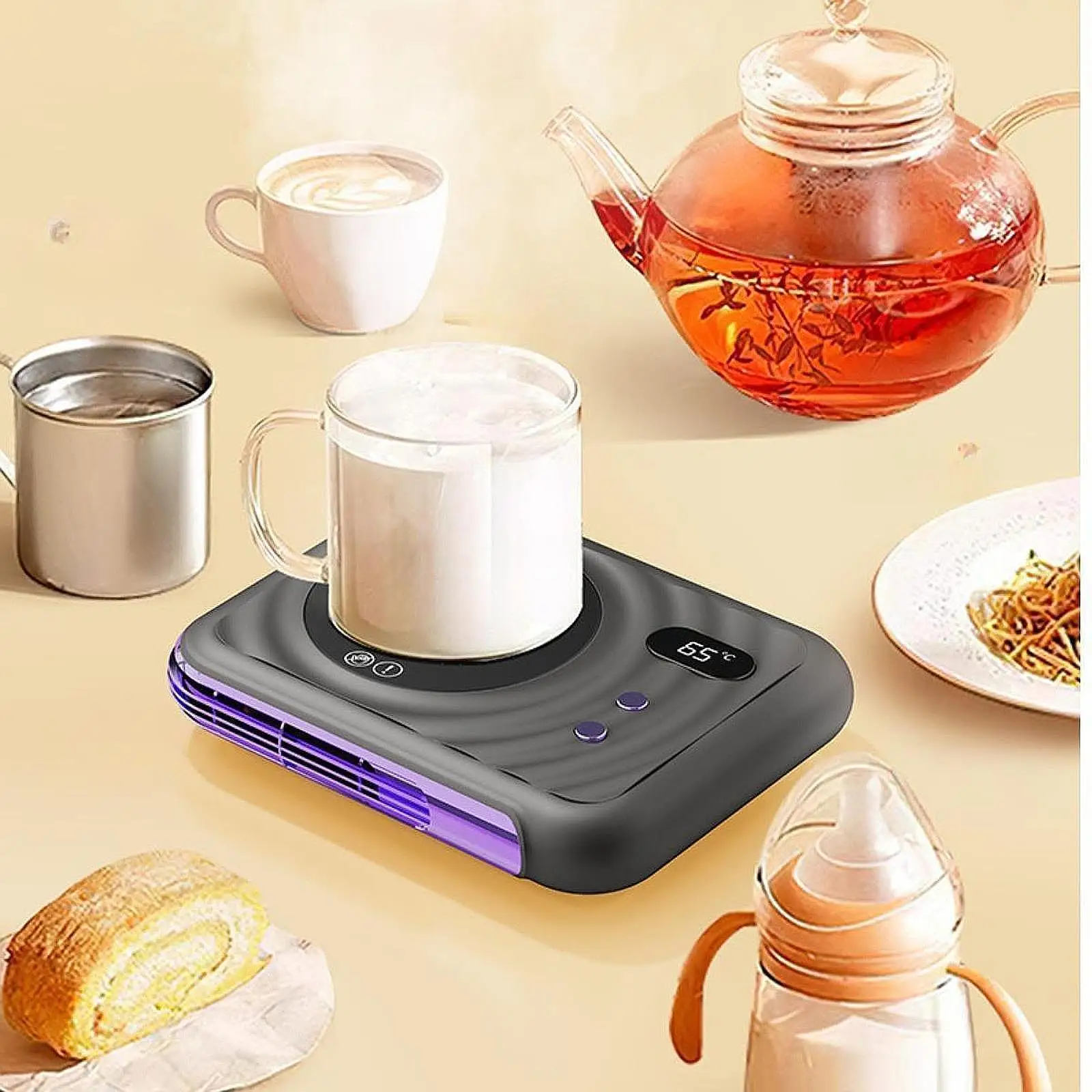 Cup Warmer Tea Water Milk Warmer for Hot Chocolate Desk Milk Tea Water Smart Coffee Beverage Cup Warmer Cup Heater