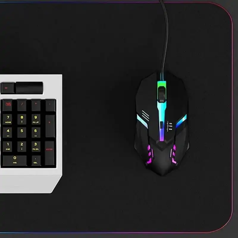 ماوس ألعاب عالي الجودة بإضاءة RGB خلفية وأربعة أزرار، متوافق مع أجهزة الكمبيوتر المكتبية والمحمولة - 4