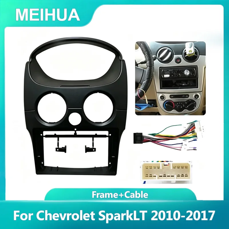 9INCH For 2010-2017 CHEVROLET Spark Matiz Car Radio Fascias Frame Adapter Android Canbus Box Cable Dash Fitting Panel Kit