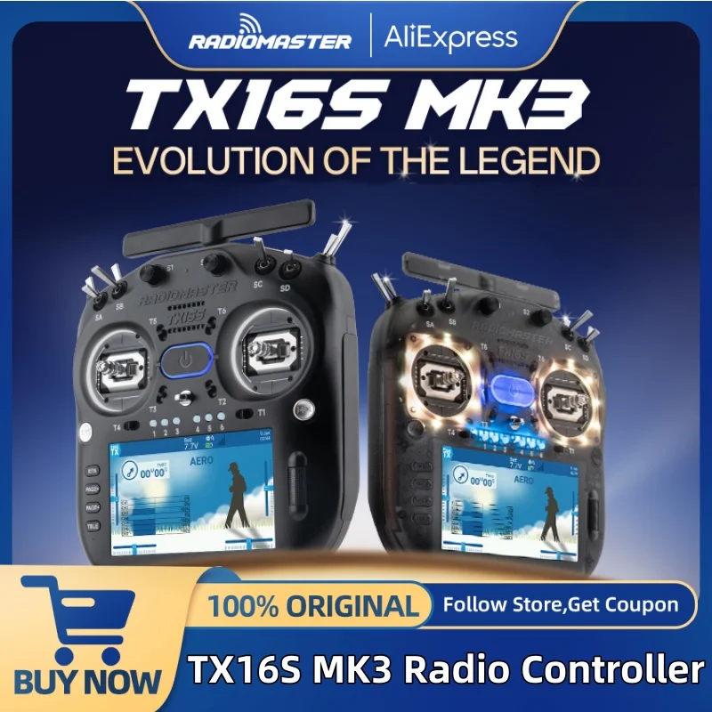 RadioMaster TX16S MK3 Radio Controller (ELRS / M2) 2.4GHz 900MHz AG02 CNC Hall Gimbal EdgeTX ExpressLRS Radio Transmitter