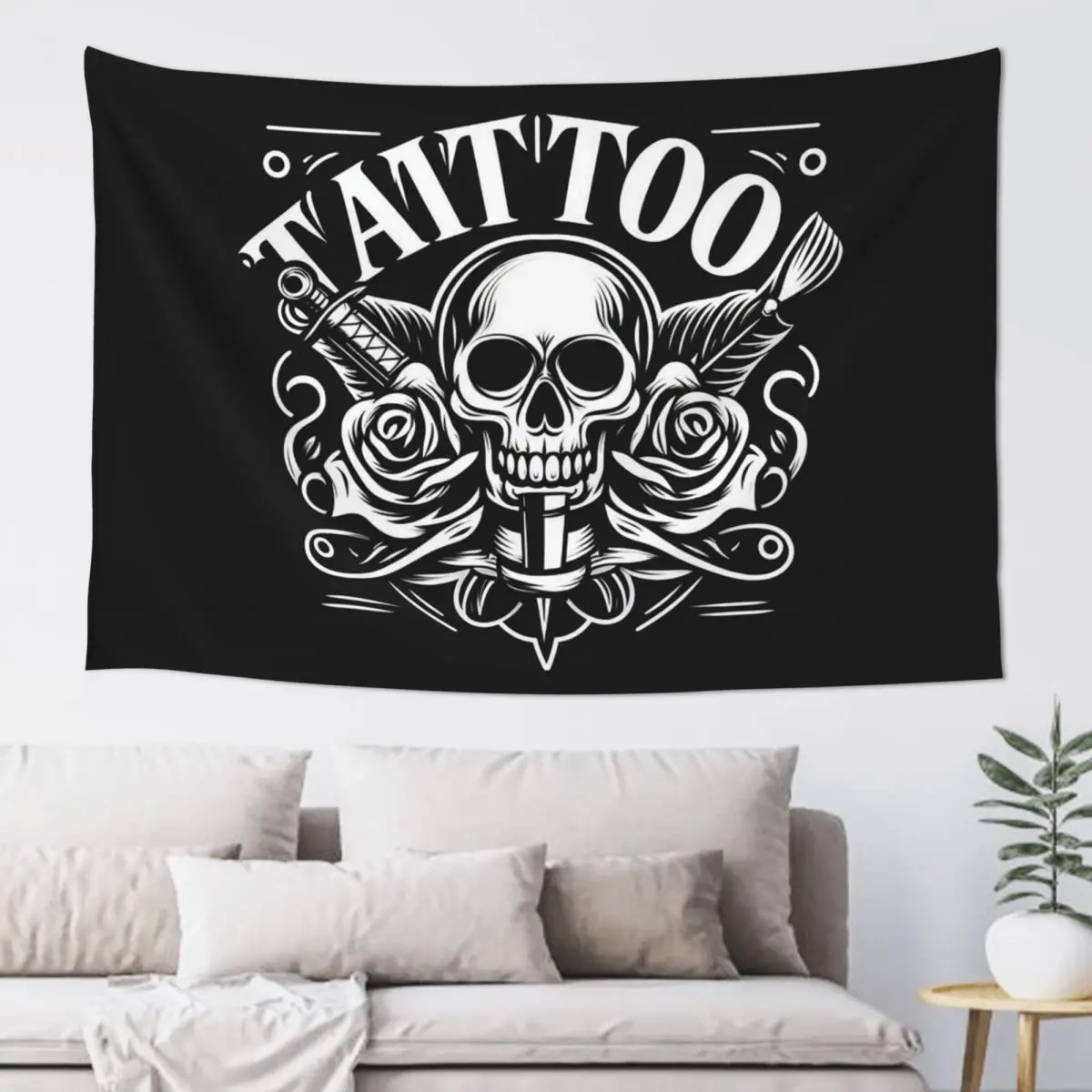Custom Bib Tattoo Artist Tattooists Tapestry Hippie Wall Hanging Aesthetic Home Decoration Tapestries for Living Room Dorm Room