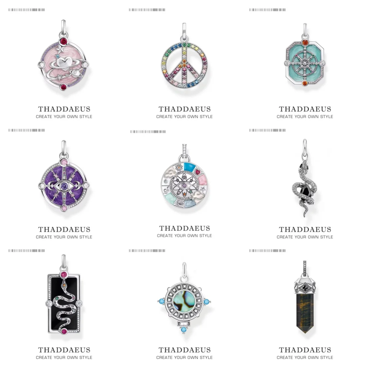 Heart Planet Lucky Amulet Snake Karma Wheel Pendant Fine Glam Pure 925 Sterling Silver Jewelry Europe Trendy Gift For Woman